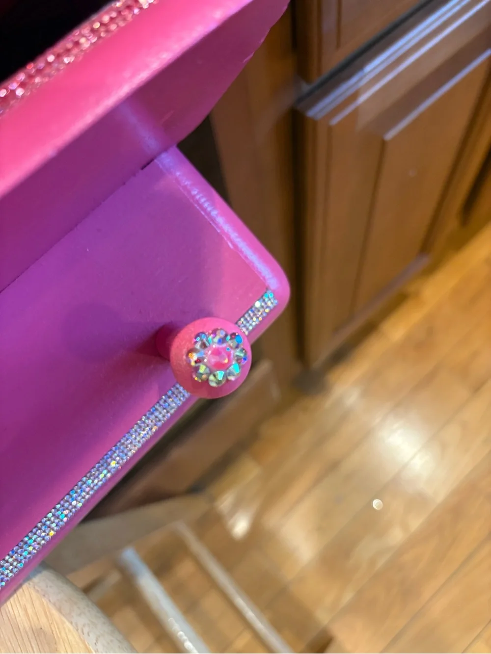 Hot Pink -“Barbie theme”Heart Accent Wall Hook Rack-Rhinestone accents